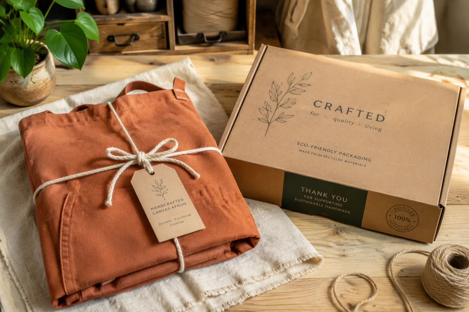 Artisan packaging for durable cargo work aprons